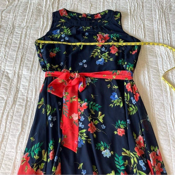 Eliza J Floral Midi Maxi Dress Navy and Pink Plus Size - Picture 12 of 14